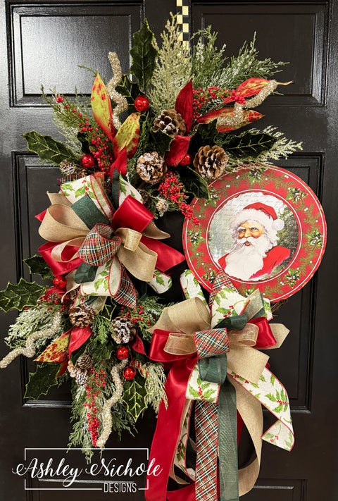 READY TO SHIP - Old World Santa Traditions Christmas Wreath