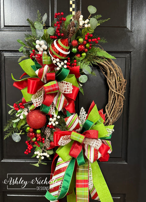 Evergreens & Ornaments Christmas Wreath