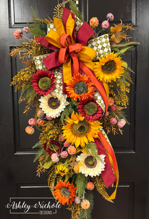 Colors of Fall Mix Sunflower Swag