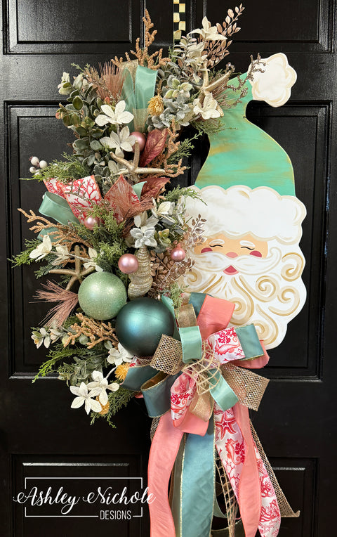 READY TO SHIP - Santa's Beach Cottage at Christmas - Wreath