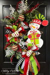 READY TO SHIP - Cheery Snowman Christmas Wreath