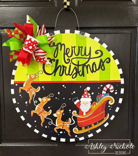 READY TO SHIP - Santa's Christmas Eve - Sign Door Hanger (UV Printed)