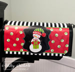 Cheery Snowman CHRISTMAS - Magnetic Vinyl Mailbox Cover