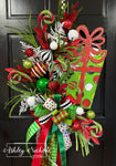 READY TO SHIP - Whimsical Christmas Gift Box Wreath