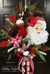 Santa Claus - Nostalgic Christmas Wreath - Red/Black