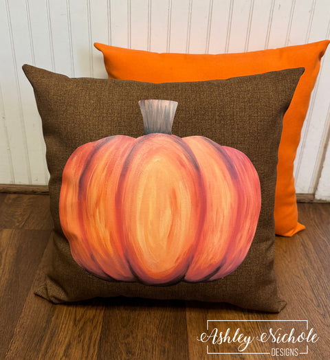 Custom Pillow - Harvest Pumpkin on Outdoor Fabric