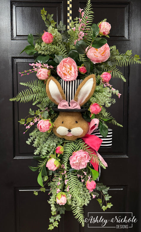 Best Dressed Easter Bunny Teardrop Swag