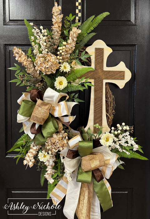 Neutral Cross Wreath