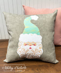 Custom Pillow - Santa's Beach Cottage on Tan Outdoor Fabric