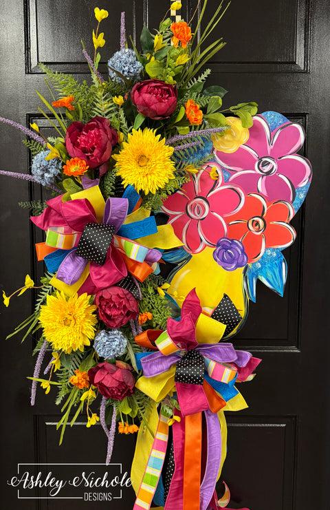 Full Bloom Flower Pot Wreath