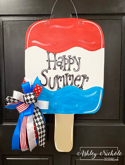 Red, White, and Berry Popsicle Door Hanger - Patriotic