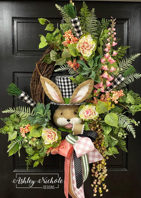 Peter Rabbit's Floral Garden Wreath - PINK Version