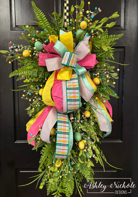 Egg-stra Adorable Easter Teardrop Swag