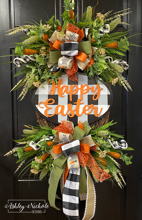 Carrot Patch Easter Oval Wreath