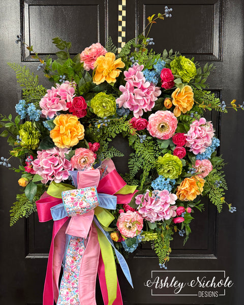 Spring in Full Bloom Floral Wreath