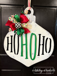 Ho Ho Ho METAL Ornament Door Hanger - By: Mud Pie