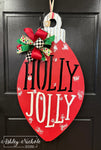 Holly Jolly METAL Ornament Door Hanger - By: Mud Pie