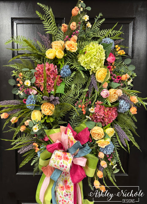 Alice's Garden Full Floral Wreath