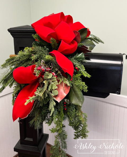 Mailbox Swag - Traditional Christmas Greenery