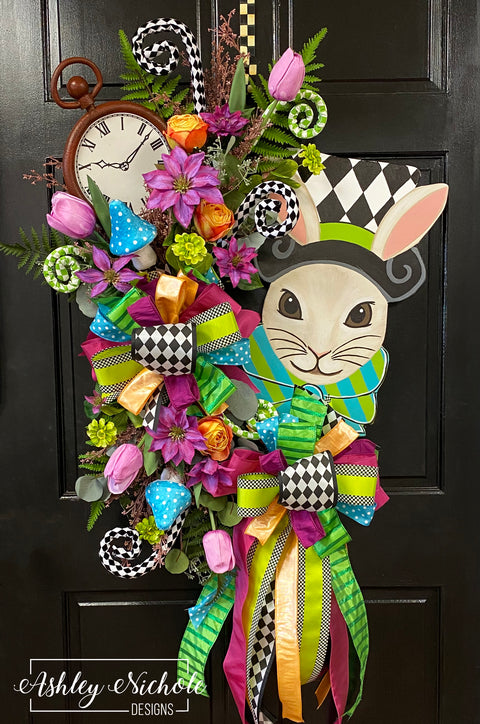 Alice In Wonderland Inspired - Bunny Wreath