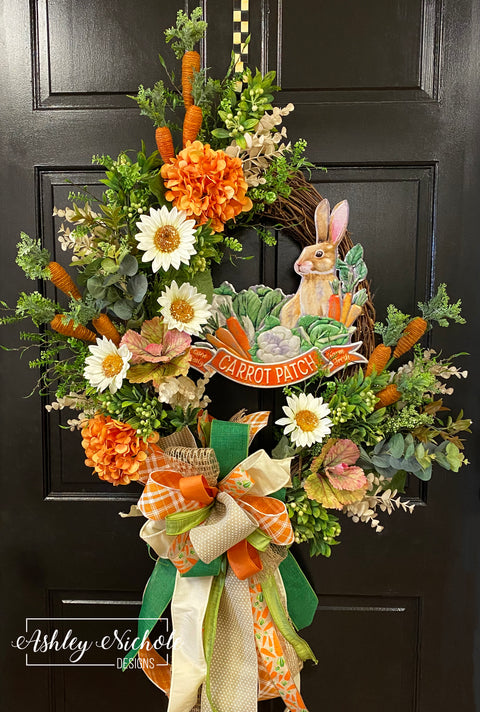 Carrot Farm Sign Easter Wreath