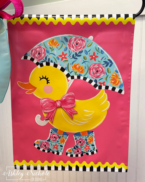 Petals & Puddles - Vinyl Garden Flag