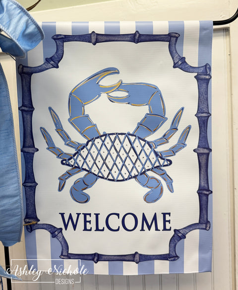 Chinoiserie Crab - Vinyl Garden Flag