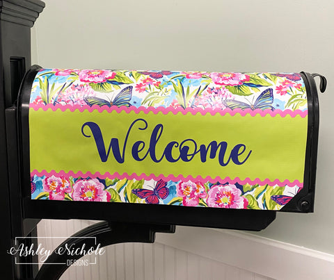 Pastel Spring or Summer Floral - Magnetic Vinyl Mailbox Cover