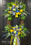 Blueberries & Lemons Oval Wreath