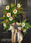 White Sunflowers & Greenery Wreath