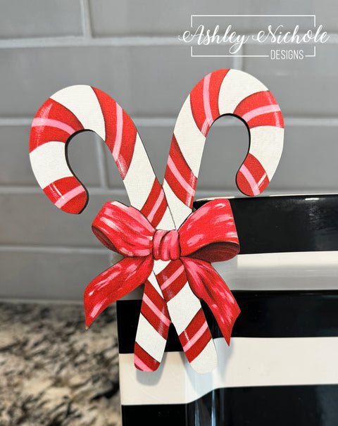 Pink & Red Candy Canes - Christmas Mini Piece (Magnet/Velcro)