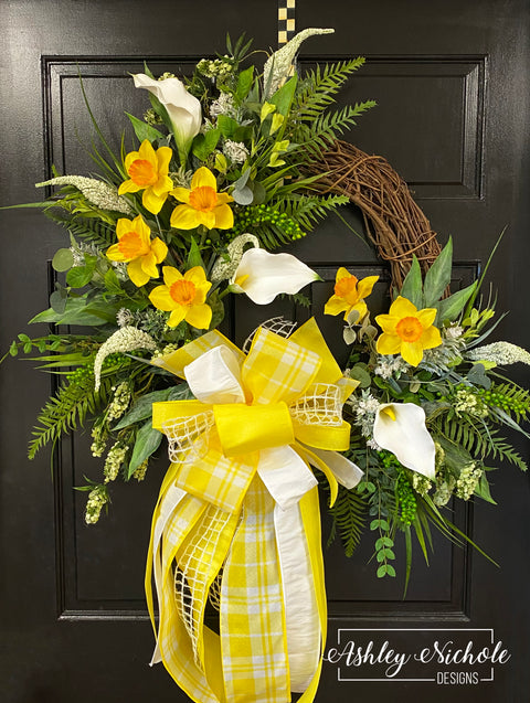 Daffodils & Calla Lilies Wreath