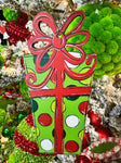 Whimsical Christmas Gift Box Traditional - Wooden Christmas Ornament