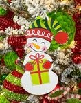 Cheery Snowman Christmas - Wooden Christmas Ornament