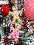 Pastel Gingerbread Cookie Stack - Wooden Christmas Ornament