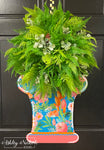 Fern & Floral Topiary Door Hanger