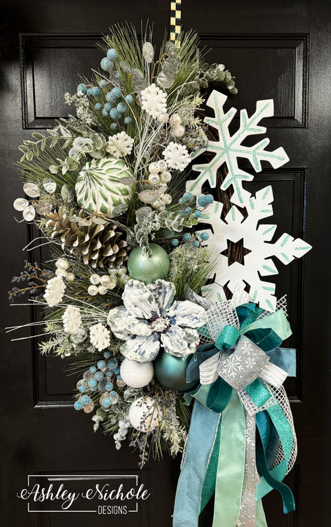 Glistening Snowflakes of Winter Wreath