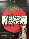 READY TO SHIP - Merry Christmas Ornament Shape Wall or Door Hanger