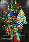 Christmas Tree Abstract Colorful Wreath