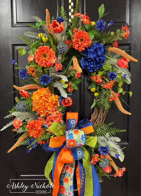 Brilliant Garden Blooms Wreath