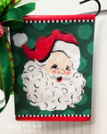 Santa Claus - Nostalgic - Red/Green - Christmas - Vinyl Garden Flag