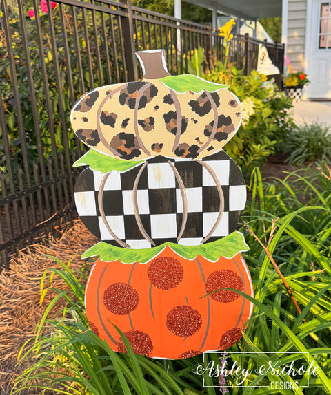 Pumpkin Stack ELEGANT  -  Corrugated Coroplast Yard Stake