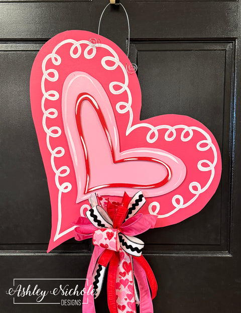 Swirly Heart Door Hanger