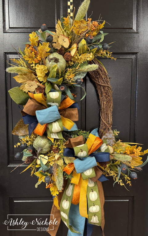 Fruitful Harvest Oval Wreath
