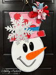 Large Hat Snowman (SNOWFLAKE) Door Hanger