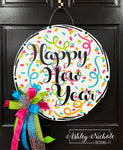 Colorful New Years Door Hanger (UV Printed)