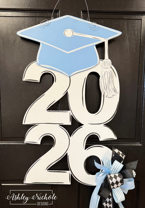 **The Grad Stack - Door Hanger - CAROLINA BLUE 2026 (Hand-Painted) NO CUSTOMIZATION!!**