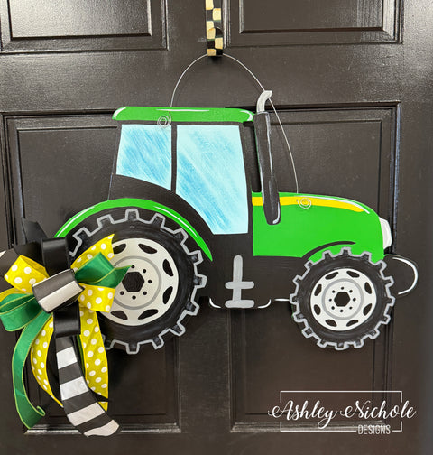 Farm Tractor Door Hanger - Green