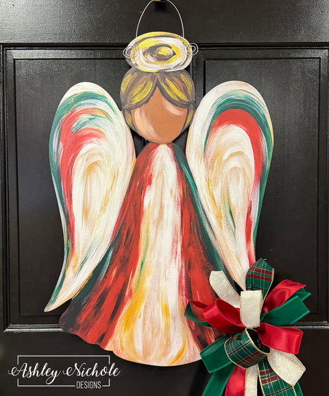 Joyful Christmas Black Angel - Door Hanger (UV Printed)