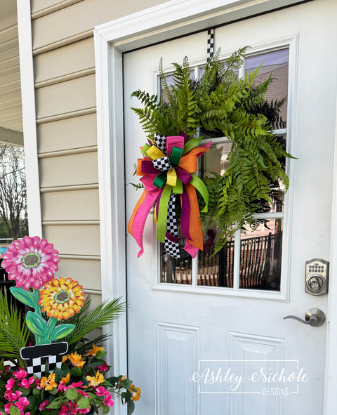 26" Fern Wreath - Green (Bow Included)